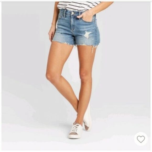 Universal Thread Pants - Universal Thread Denim Shorts Distressed Raw Fray Cutoff